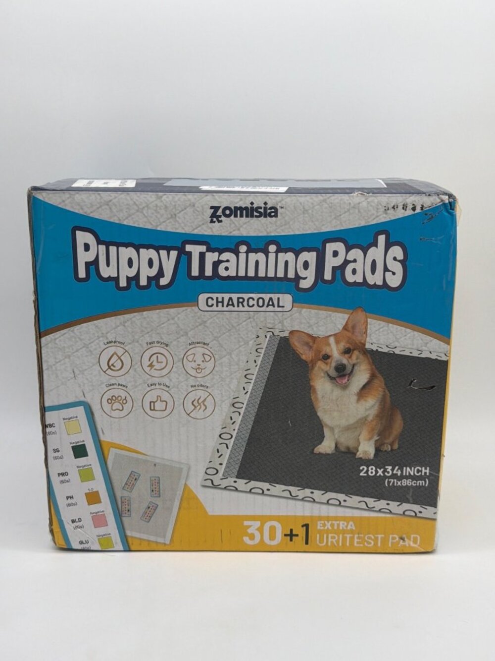 Zomisia Puppy Training Pads Charcoal 30 + 1 Extra Leakproof 28" X 34" Super Abso